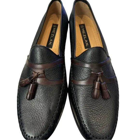 New Mezlan Sierra Black Brown Men's Leather Slip-on Loafers 13  13M
