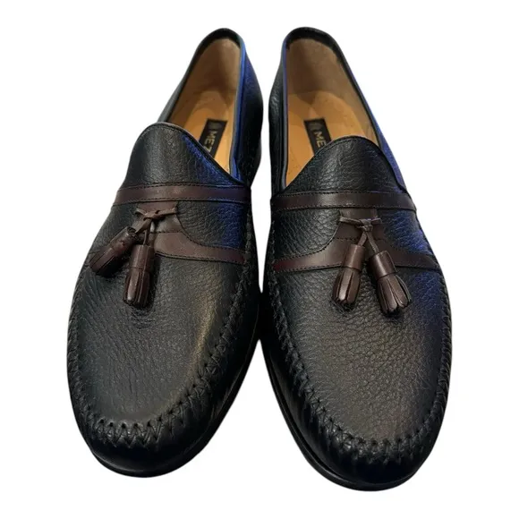 New Mezlan Sierra Black Brown Men's Leather Slip-on Loafers 13  13M
