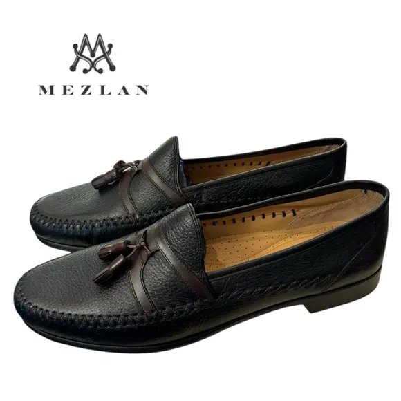 New Mezlan Sierra Black Brown Men's Leather Slip-on Loafers 13  13M