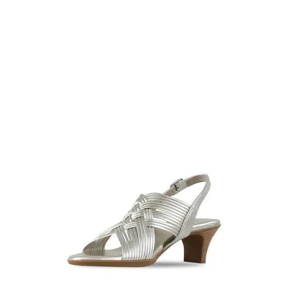 NEW MUNRO marianna slingback sandal in metallic leather