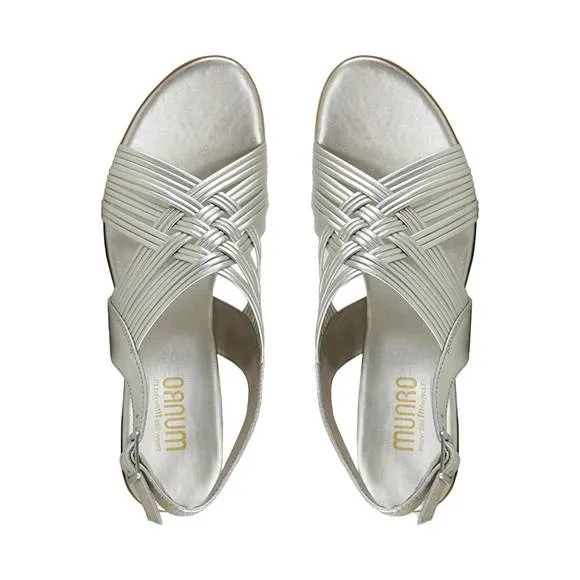 NEW MUNRO marianna slingback sandal in metallic leather