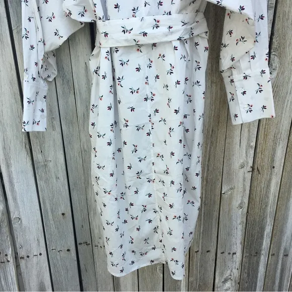 New Munthe Patrina Floral Shirtdress Organic Cotton White 36
