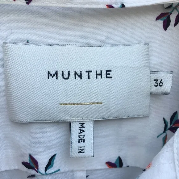 New Munthe Patrina Floral Shirtdress Organic Cotton White 36