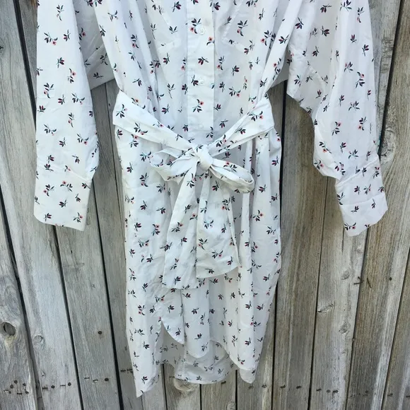 New Munthe Patrina Floral Shirtdress Organic Cotton White 36