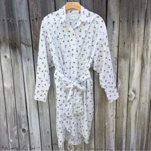 New Munthe Patrina Floral Shirtdress Organic Cotton White 36