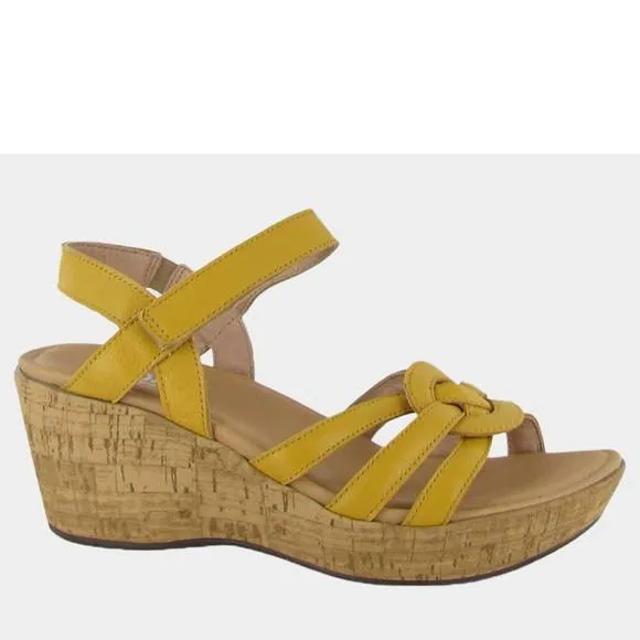 NEW NAOT women's tropical wedge sandal in marigold