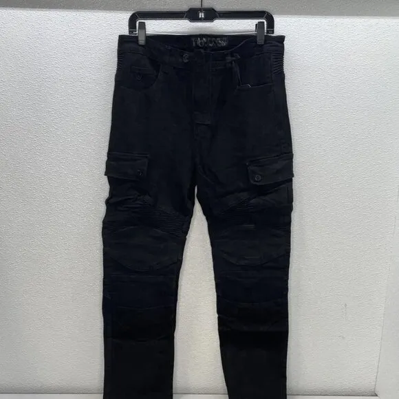 NEW NBT CLOTHING Men's License To Rise Motorcycle Cargo Pants Black Size 32