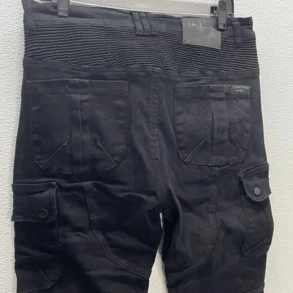 NEW NBT CLOTHING Men's License To Rise Motorcycle Cargo Pants Black Size 32