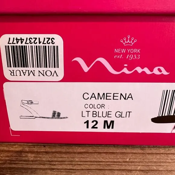 New NIB Little Kids‎ Nina Cameena Blue Bedazzled Strappy Sandals Size 12 C