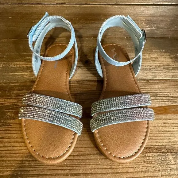 New NIB Little Kids‎ Nina Cameena Blue Bedazzled Strappy Sandals Size 12 C