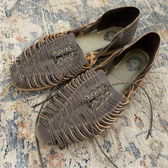 NEW old stock vintage mens huarache lace strappy Jesus sandals 10.5
