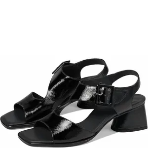 NEW PAUL GREEN women's tanya sandal in black crinkle patent