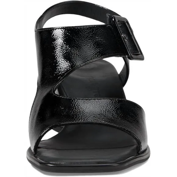 NEW PAUL GREEN women's tanya sandal in black crinkle patent