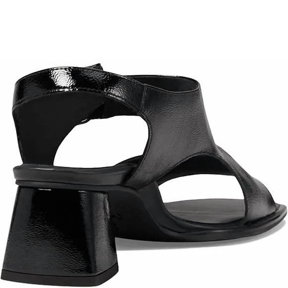 NEW PAUL GREEN women's tanya sandal in black crinkle patent