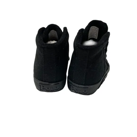 NEW Polo by Ralph Lauren Giles Mid High Top Canvas Sneakers Black