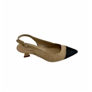 NEW PONS QUINTANA women's carol slingback sandal in ivory/black
