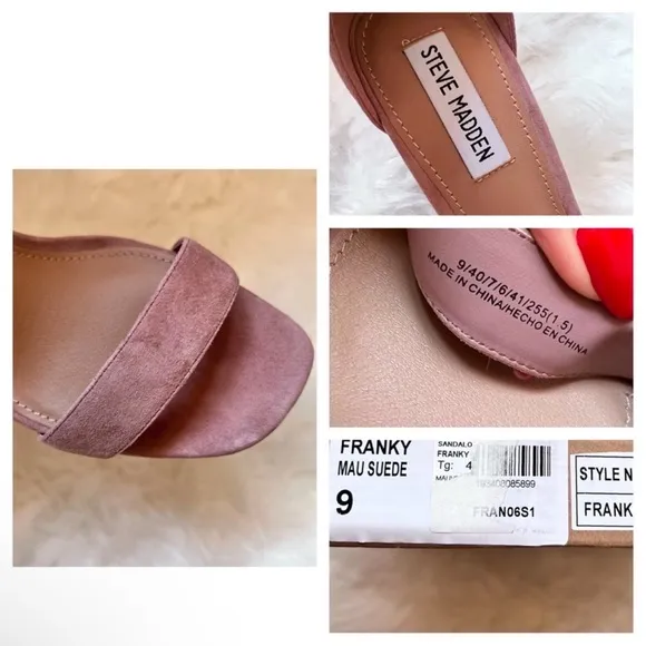 New! Rare STEVE MADDEN Franky Strappy Square Heel Sandals in Mauve