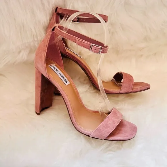 New! Rare STEVE MADDEN Franky Strappy Square Heel Sandals in Mauve