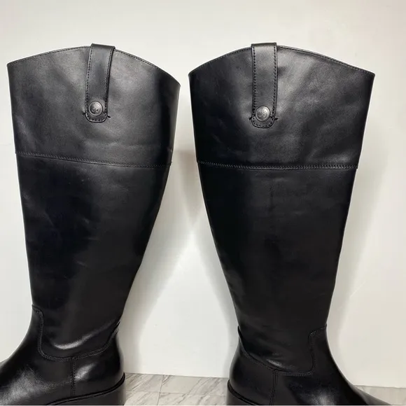 New! Sam Edelman Drina Athletic Black Leather Riding Boot 6M
