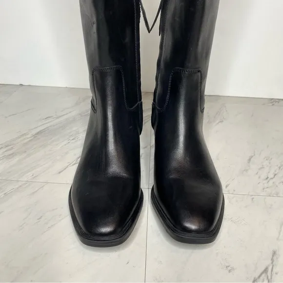 New! Sam Edelman Drina Athletic Black Leather Riding Boot 6M