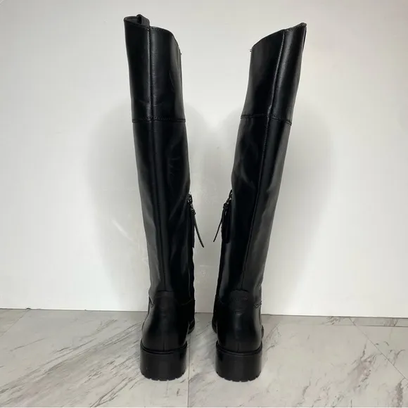 New! Sam Edelman Drina Athletic Black Leather Riding Boot 6M