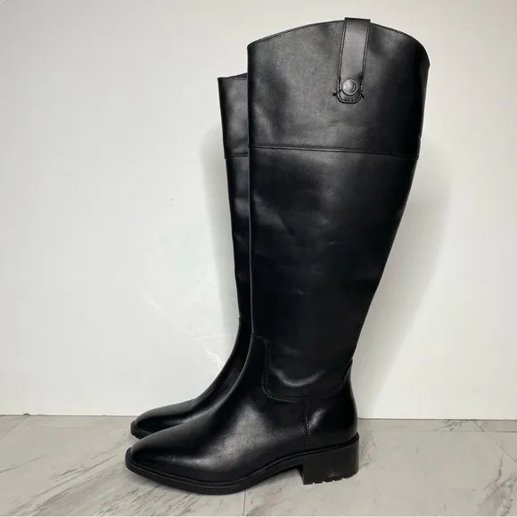New! Sam Edelman Drina Athletic Black Leather Riding Boot 6M