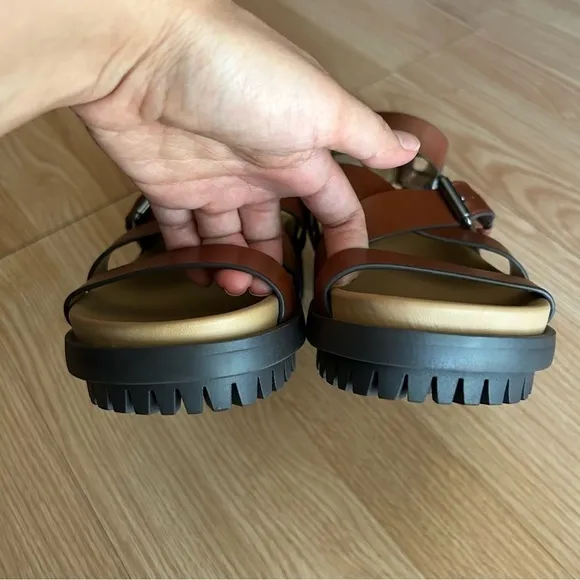 NEW Sam Edelman Eleanor’s Brown Strappy Leather Sandals Women’s 7