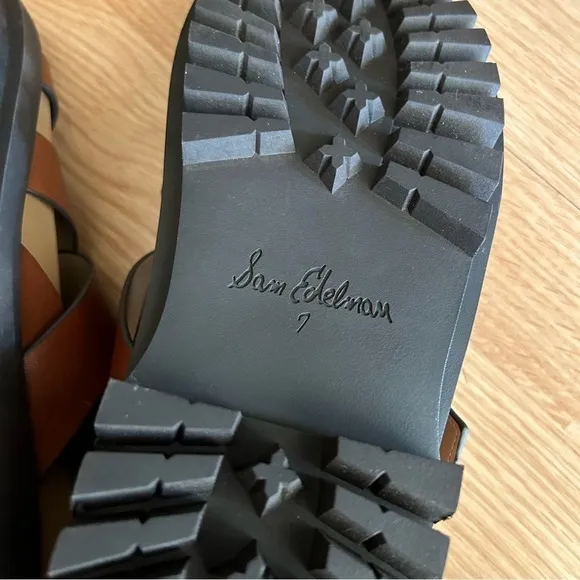 NEW Sam Edelman Eleanor’s Brown Strappy Leather Sandals Women’s 7