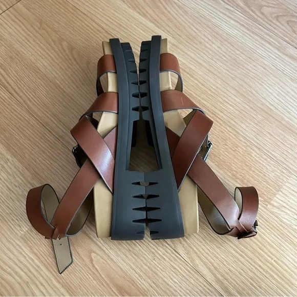NEW Sam Edelman Eleanor’s Brown Strappy Leather Sandals Women’s 7