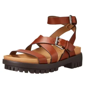 NEW Sam Edelman Eleanor’s Brown Strappy Leather Sandals Women’s 7
