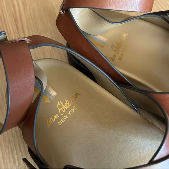 NEW Sam Edelman Eleanor’s Brown Strappy Leather Sandals Women’s 7