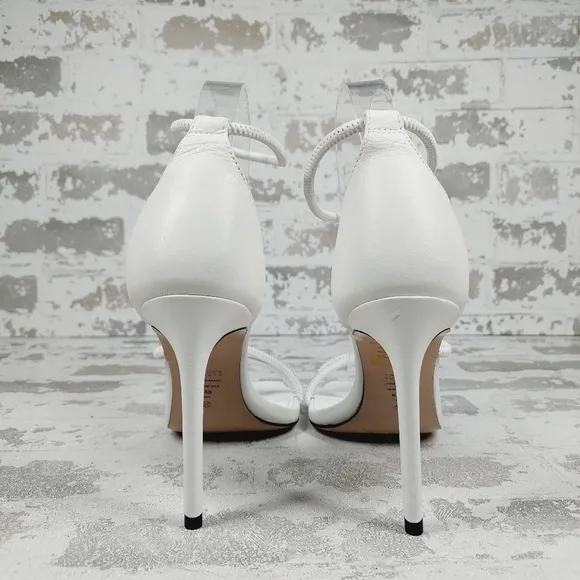 New Schutz Gaiah White Elegant High Heel Strappy Sandals A78