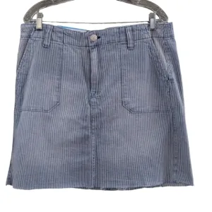 NEW Seven7 Striped Stretch Cotton Twill Utility Raw Hem Skirt Size 12