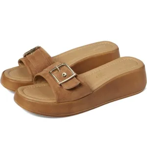 NEW Seychelles Cherry Heeled Sandal Platform Cognac Brown Size 10 Suede NWT