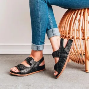 NEW SOFFT Leather Adalia Comfort Buckle Sandals black for women 252