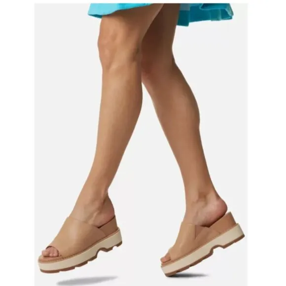 NEW SOREL Leather Joanie 4 Slide Wedge Sandals for women 254