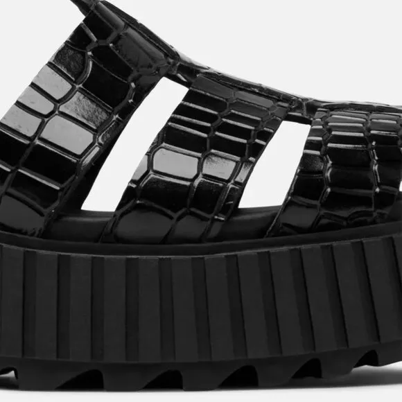 NEW SOREL Leather Ona Streetworks Fisherman Mid Sandals black for women 252