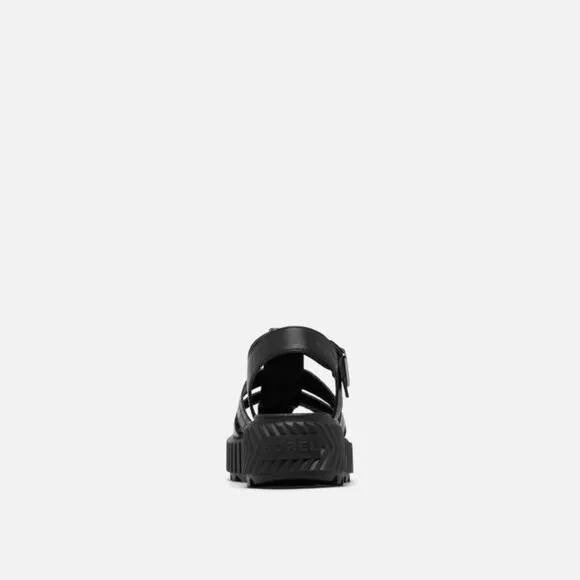 NEW SOREL Leather Ona Streetworks Fisherman Mid Sandals black for women 252