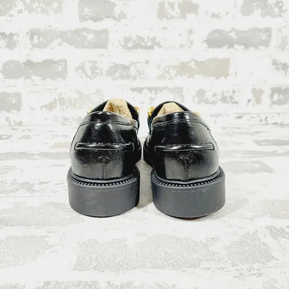 NEW Steve Madden Karmine Black Leather Slip On Old Money Loafers H596