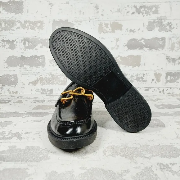 NEW Steve Madden Karmine Black Leather Slip On Old Money Loafers H596