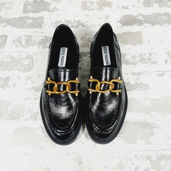 NEW Steve Madden Karmine Black Suede Slip On Loafers B582