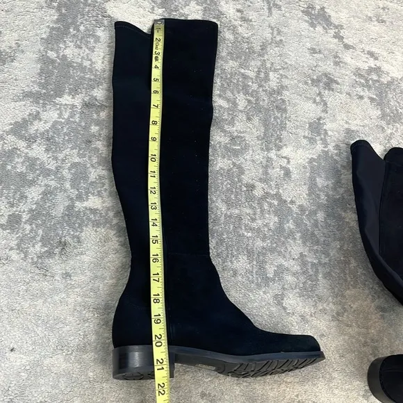 New Stuart Weitzman 5050 Over The Knee Riding Boots Black Suede Sz 6