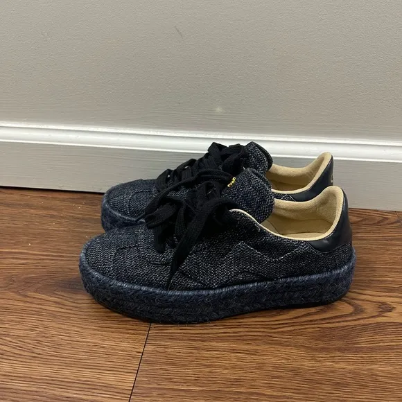 NEW Stuart Weitzman Indigo Daryl Canvas Espadrille Sneakers Size 5 $325