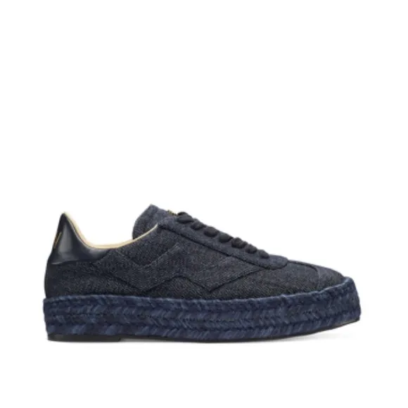NEW Stuart Weitzman Indigo Daryl Canvas Espadrille Sneakers Size 5 $325