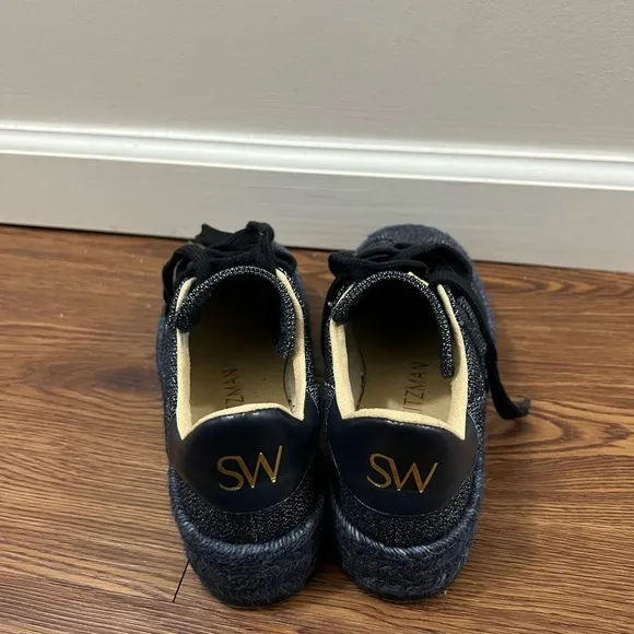 NEW Stuart Weitzman Indigo Daryl Canvas Espadrille Sneakers Size 5 $325
