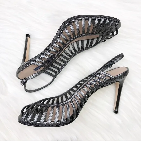New Stuart Weitzman Olive Cage Slingback Sandals