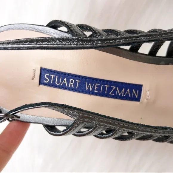 New Stuart Weitzman Olive Cage Slingback Sandals