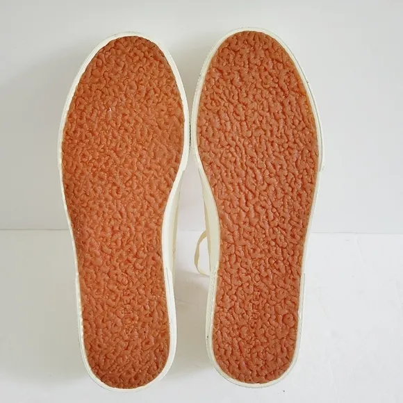 New Superga Cream Canvas Platform Sneakers Size 9
