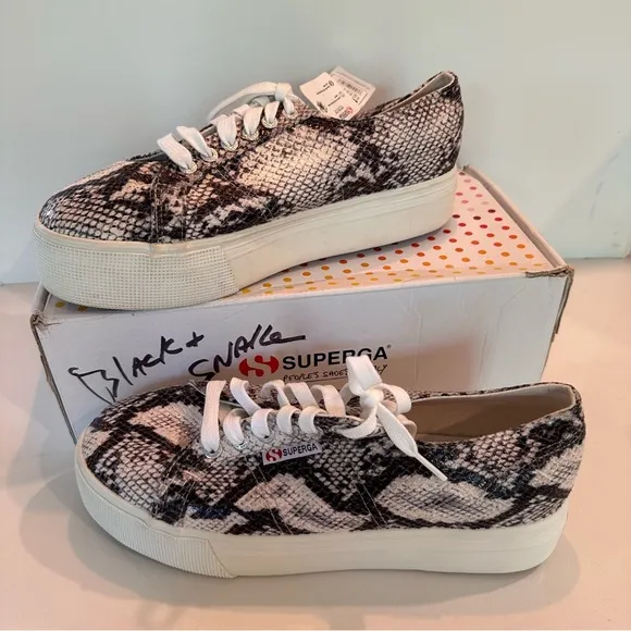 New Superga Snakeskin Platform Sneakers Sz 10/ 41.5 Canvas 2790 Leisure