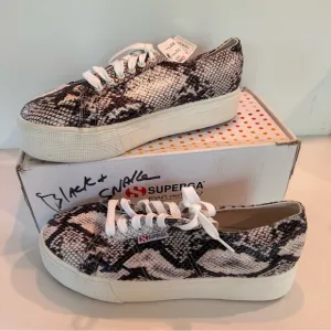 New Superga Snakeskin Platform Sneakers Sz 10/ 41.5 Canvas 2790 Leisure